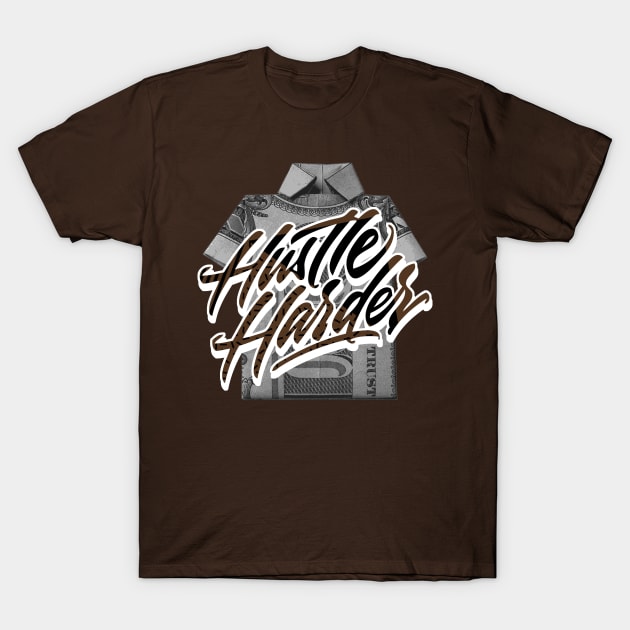 Hustle Harder Palomino Retro Sneaker T-Shirt by funandgames